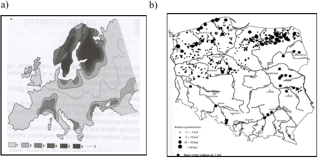 Występowanie jezior
